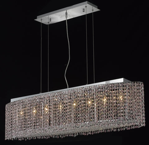 C121-1292D46C-JT/RC By Elegant Lighting Moda Collection 8 Light Chandeliers Chrome Finish