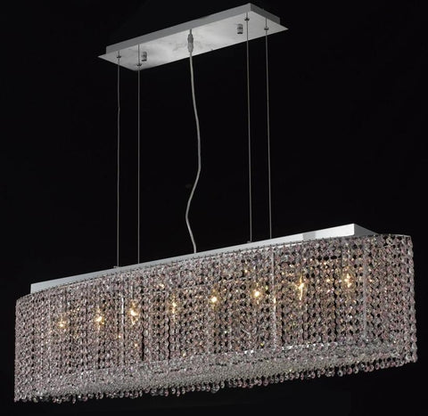 C121-1292D46C-LT/RC By Elegant Lighting Moda Collection 8 Light Chandeliers Chrome Finish