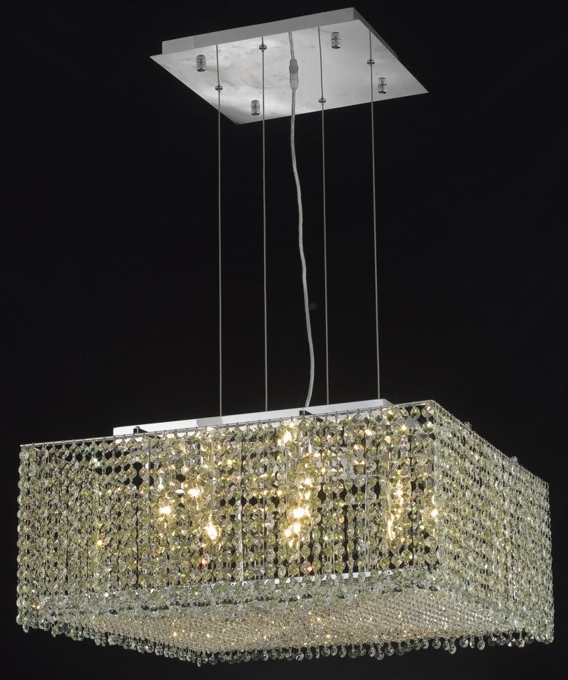 C121-1294D22C-BO/RC By Elegant Lighting Moda Collection 9 Light Chandeliers Chrome Finish