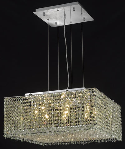 C121-1294D22C-GT/RC By Elegant Lighting Moda Collection 9 Light Chandeliers Chrome Finish