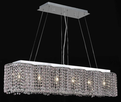 C121-1295D40C-LT/RC By Elegant Lighting Moda Collection 6 Light Chandeliers Chrome Finish