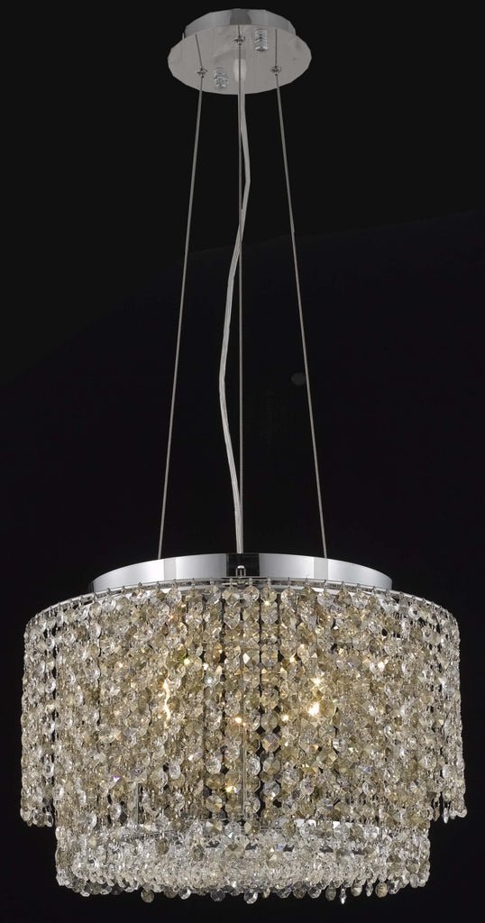 C121-1298D16C-LT/RC By Elegant Lighting Moda Collection 4 Light Chandeliers Chrome Finish