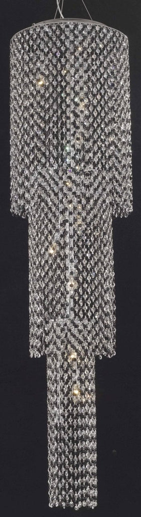 C121-1298G63C-LT/RC By Elegant Lighting Moda Collection 9 Light Chandeliers Chrome Finish