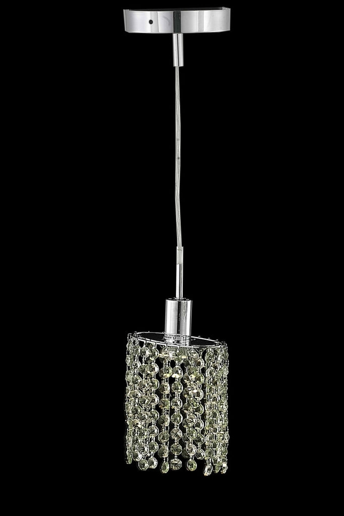 C121-1381D-R-E-JT/RC By Elegant Lighting Mini Collection 1 Light Pendants Chrome Finish