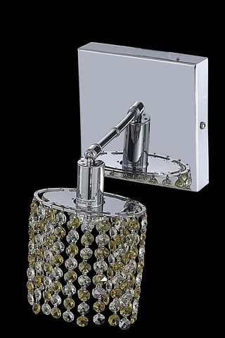 C121-1381W-S-E-JT/RC By Elegant Lighting Mini Collection 1 Light Wall Sconces Chrome Finish