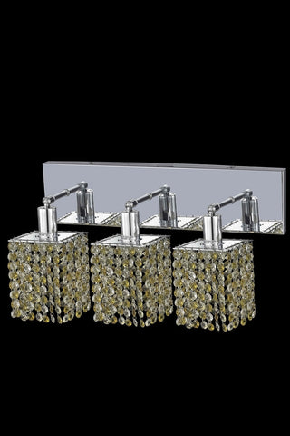 C121-1383W-O-S-BO/RC By Elegant Lighting Mini Collection 3 Light Wall Sconces Chrome Finish