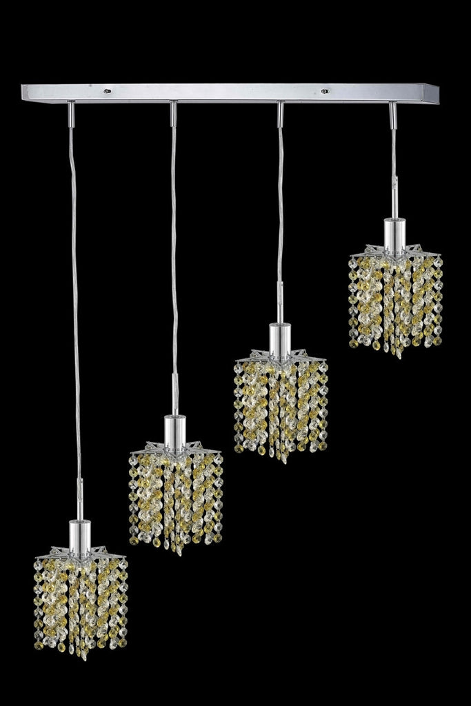 C121-1384D-O-P-BO/RC By Elegant Lighting Mini Collection 4 Light Pendants Chrome Finish