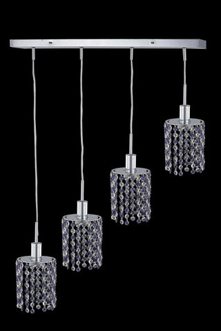 C121-1384D-O-R-RO/RC By Elegant Lighting Mini Collection 4 Light Pendants Chrome Finish