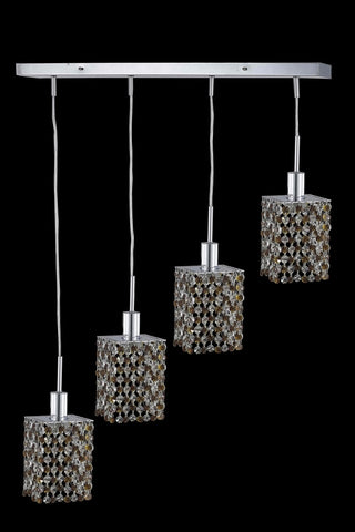 C121-1384D-O-S-TO/RC By Elegant Lighting Mini Collection 4 Light Pendants Chrome Finish