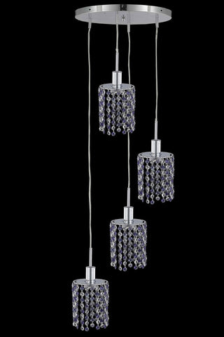 C121-1384D-R-R-BO/RC By Elegant Lighting Mini Collection 4 Light Chandeliers Chrome Finish