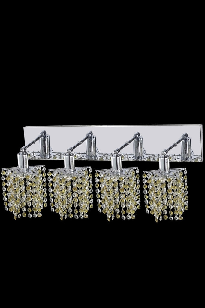 C121-1384W-O-P-BO/RC By Elegant Lighting Mini Collection 4 Light Wall Sconces Chrome Finish