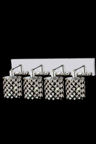 C121-1384W-O-R-BO/RC By Elegant Lighting Mini Collection 4 Light Wall Sconces Chrome Finish