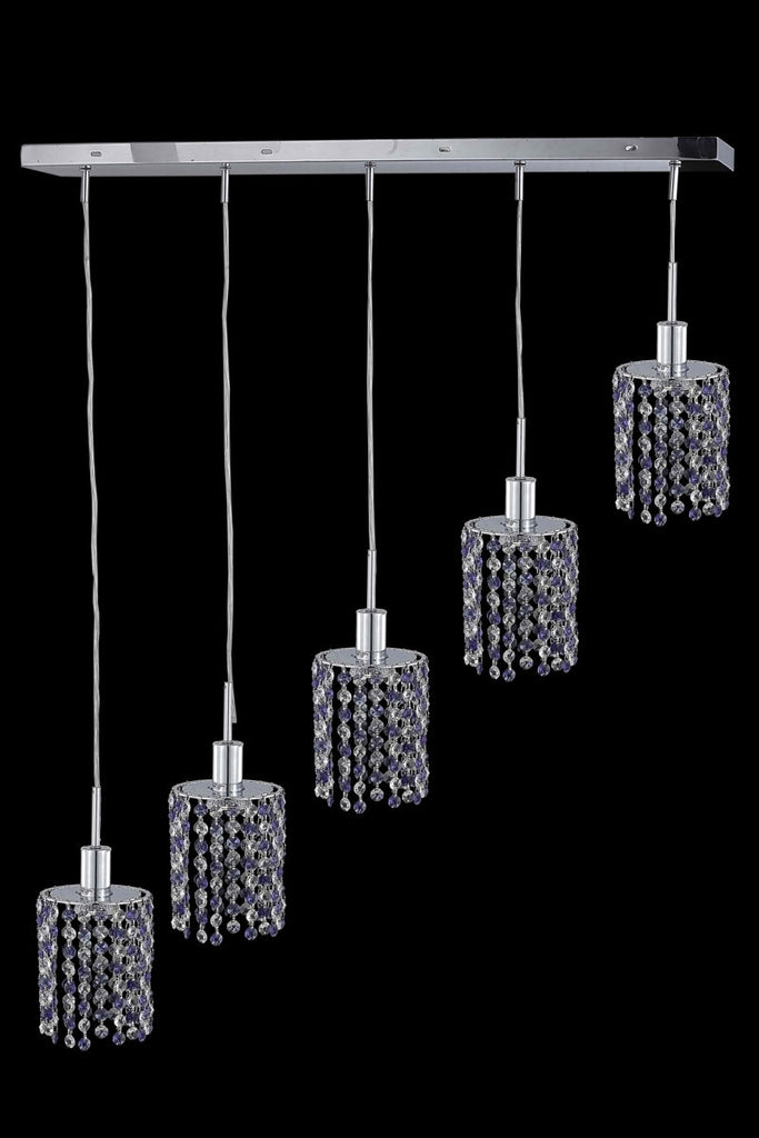 C121-1385D-O-R-GT/RC By Elegant Lighting Mini Collection 5 Light Chandeliers Chrome Finish