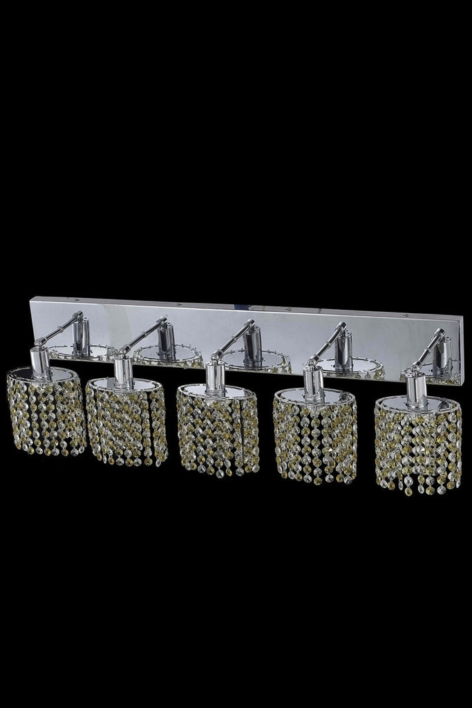 C121-1385W-O-E-TO/RC By Elegant Lighting Mini Collection 5 Light Wall Sconces Chrome Finish