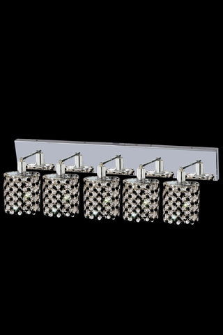 C121-1385W-O-R-RO/RC By Elegant Lighting Mini Collection 5 Light Wall Sconces Chrome Finish