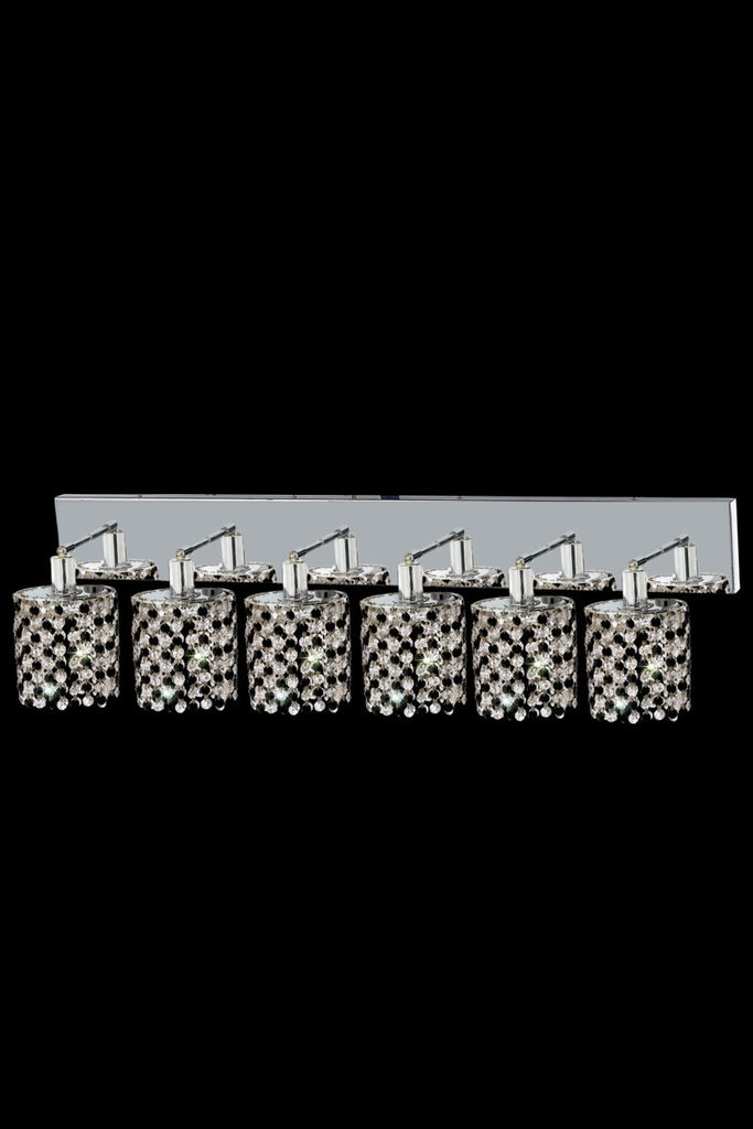 C121-1386W-O-R-TO/RC By Elegant Lighting Mini Collection 6 Light Wall Sconces Chrome Finish