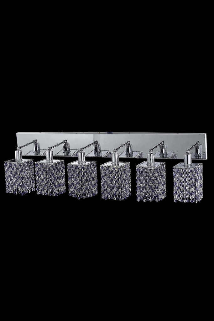 C121-1386W-O-S-JT/RC By Elegant Lighting Mini Collection 6 Light Wall Sconces Chrome Finish