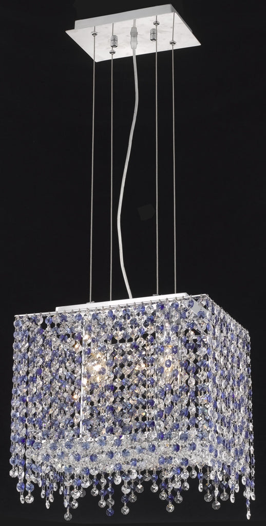 C121-1391D14C-GT/RC By Elegant Lighting Moda Collection 2 Light Chandeliers Chrome Finish