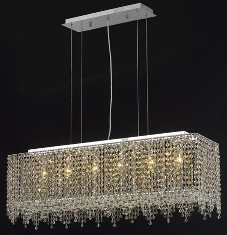 C121-1391D38C-LP/RC By Elegant Lighting Moda Collection 6 Light Chandeliers Chrome Finish