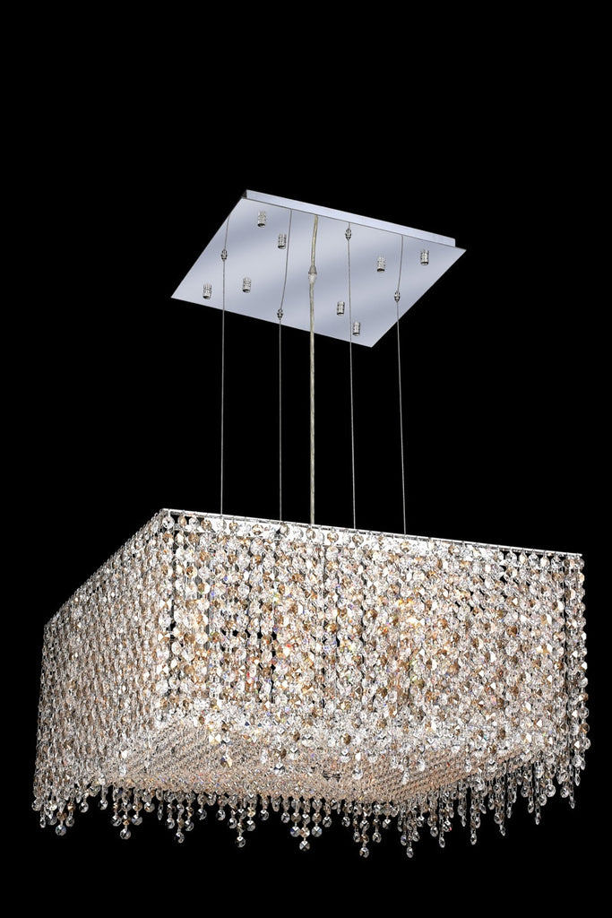 C121-1394D22C-CL/RC By Elegant Lighting Moda Collection 9 Light Chandeliers Chrome Finish