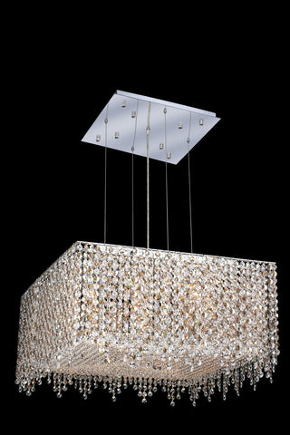 C121-1394D22C-GT/RC By Elegant Lighting Moda Collection 9 Light Chandeliers Chrome Finish