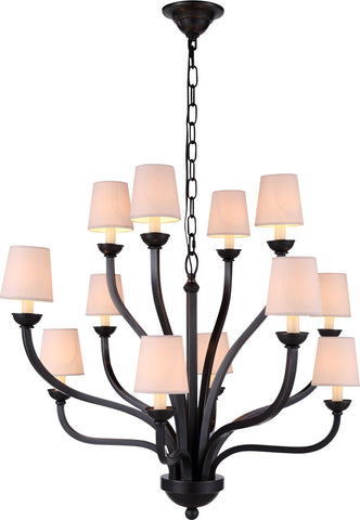 C121-1400D34BZ By Elegant Lighting - Vineland Collection Bronze Finish 12 Lights Pendant lamp