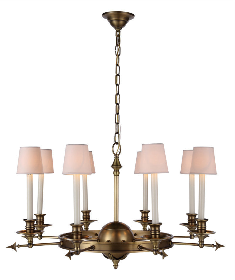 C121-1401D35BB By Elegant Lighting - Easton Collection Burnished Brass Finish 8 Lights Pendant lamp