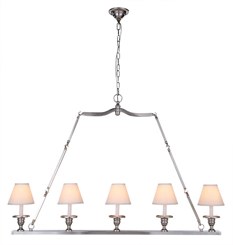 C121-1404G48PN By Elegant Lighting - Cambria Collection Polished Nickel Finish 5 Lights Pendant lamp