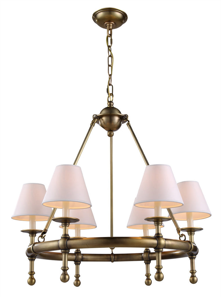 C121-1406D26BB By Elegant Lighting - Montgomery Collection Burnish Brass Finish 6 Lights Pendant lamp