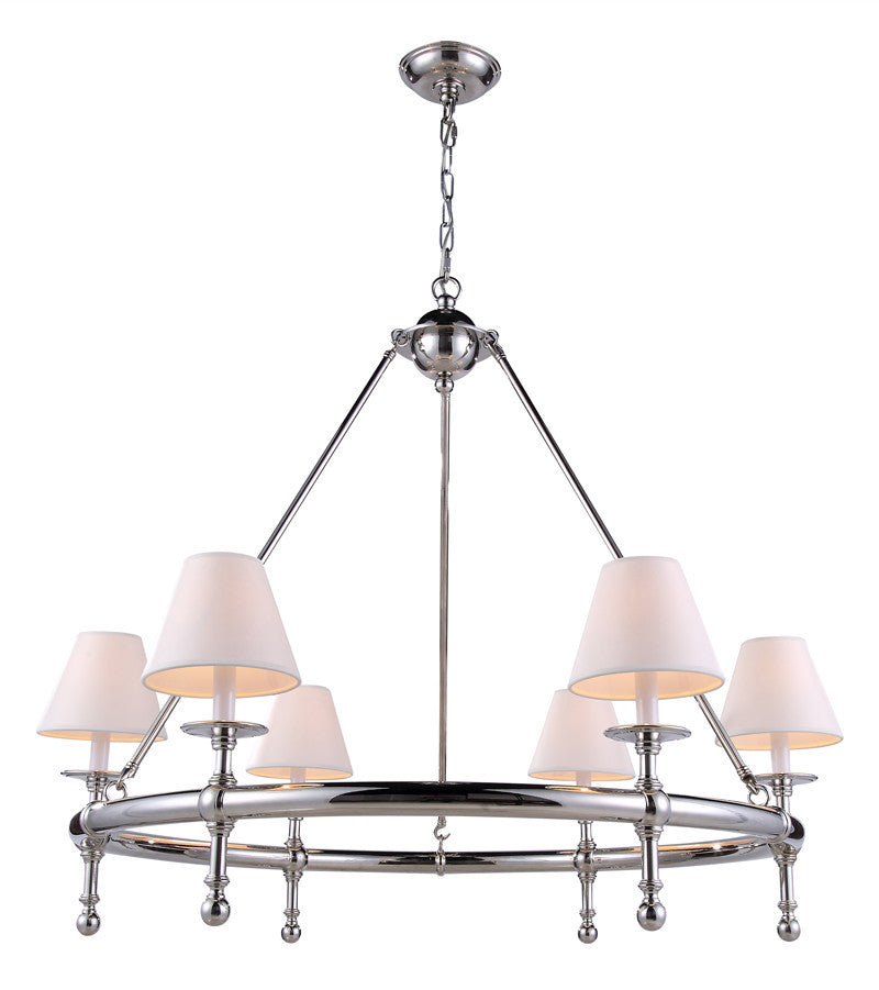 C121-1406D33PN By Elegant Lighting - Montgomery Collection Polished Nickel Finish 6 Lights Pendant lamp