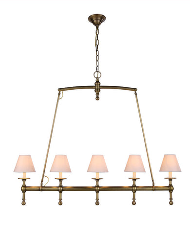 C121-1407G45BB By Elegant Lighting - Liberty Collection Burnish Brass Finish 5 Lights Pendant lamp