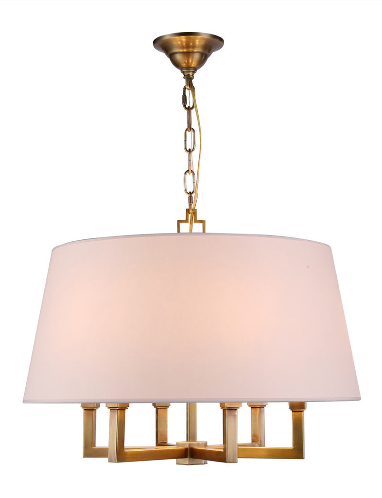 C121-1409D24BB By Elegant Lighting - Hamilton Collection Burnish Brass Finish 6 Lights Pendant lamp