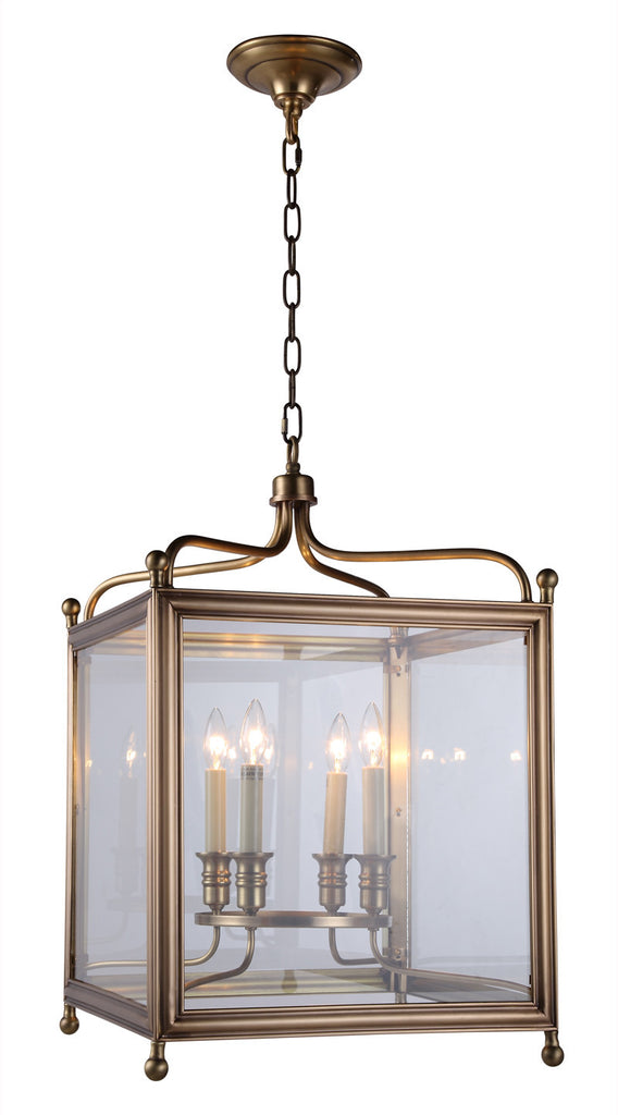C121-1414D18BB By Elegant Lighting - Oxford Collection Burnish Brass Finish 4 Lights Pendant lamp