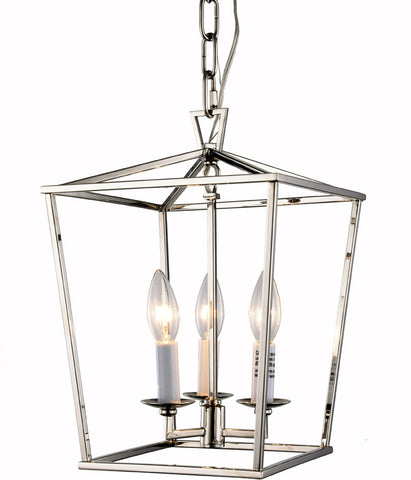 C121-1422D9PN By Elegant Lighting - Denmark Collection Polished Nickel Finish 3 Lights Pendant Lamp