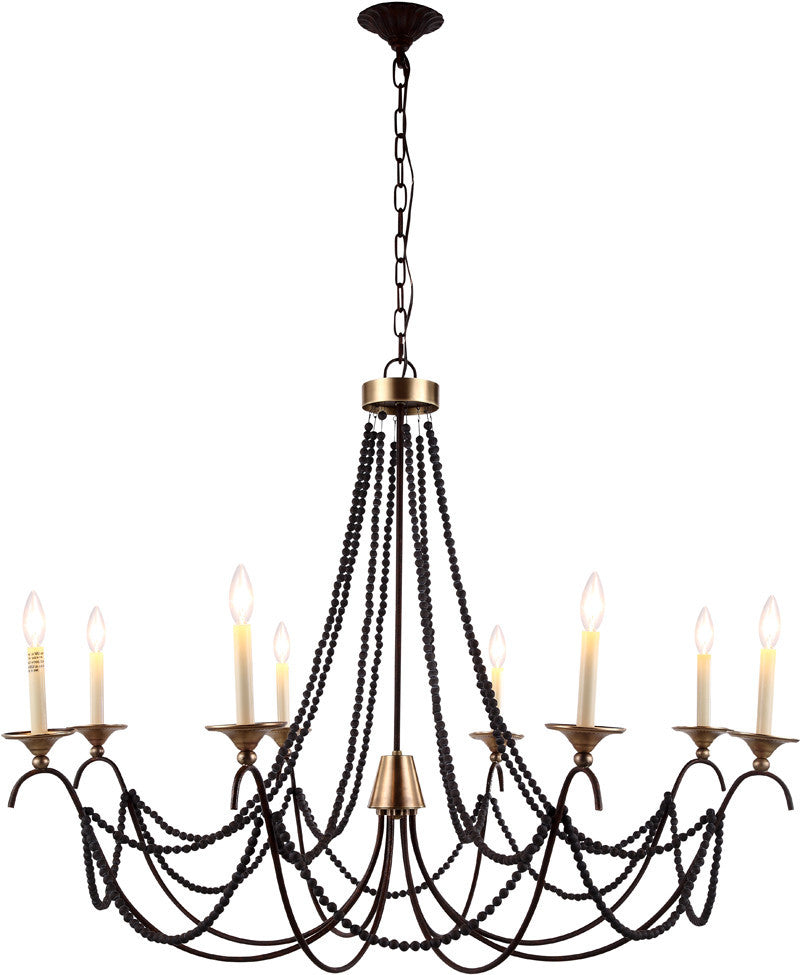 C121-1429G44RG By Elegant Lighting - Georgia Collection Gold Finish 8 Lights Pendant Lamp