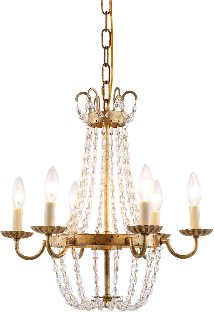 C121-1433D16GI By Elegant Lighting - Roma Collection Golden Iron Finish 6 Lights Pendant Lamp