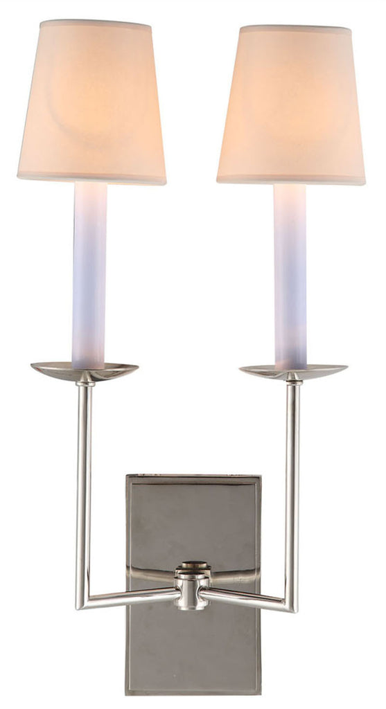 C121-1436W10PN By Elegant Lighting - Astana Collection Polished Nickel Finish 2 Lights Wall Sconce