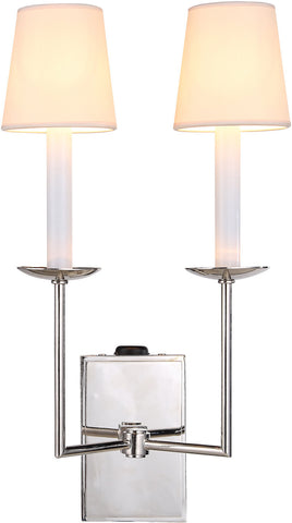 C121-1436W10VN By Elegant Lighting - Astana Collection Vintage Nickel Finish 2 Lights Wall Sconce