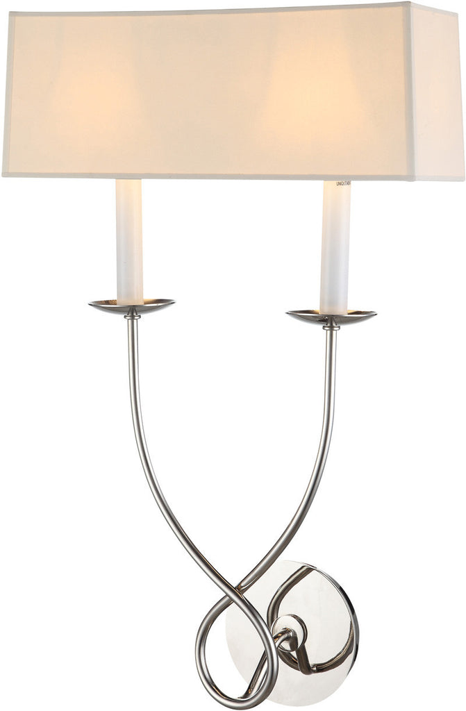 C121-1437W13PN By Elegant Lighting - Argyle Collection Vintage Nickel Finish 2 Lights Wall Sconce
