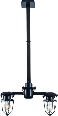 C121-1451D20BK By Elegant Lighting - Kingston Collection Black Finish 2 Lights Pendant lamp