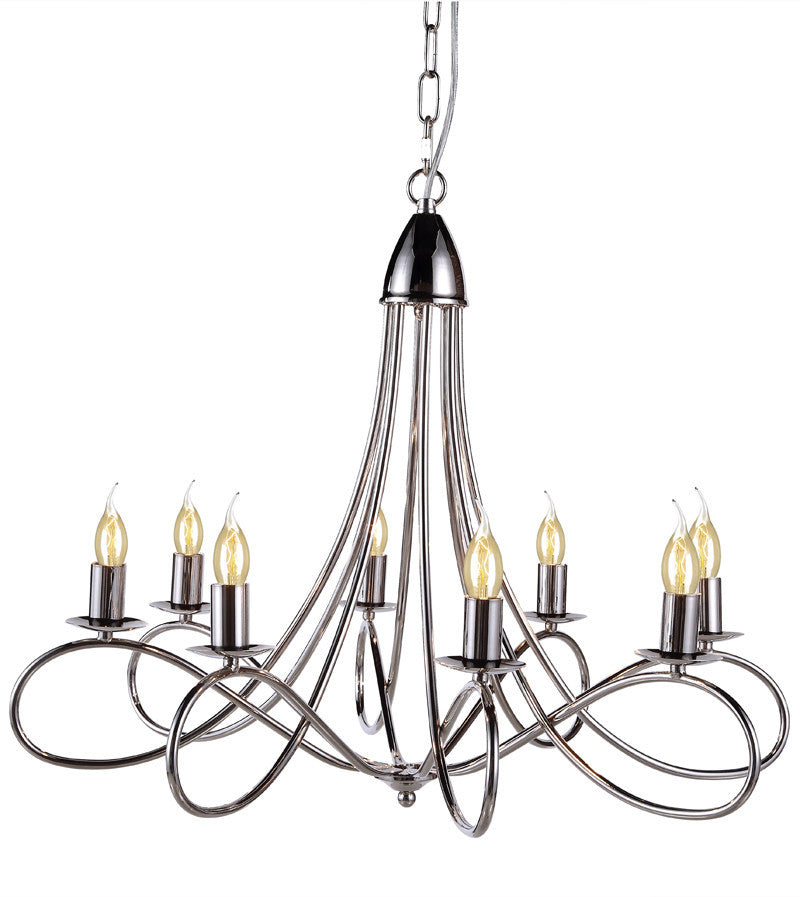 C121-1452D28PN By Elegant Lighting - Lyndon Collection Polished Nickel Finish 8 Lights Pendant lamp