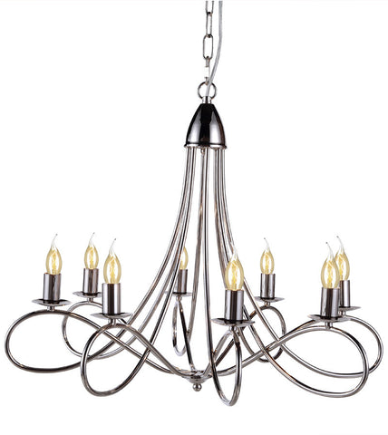 C121-1452D28PN By Elegant Lighting - Lyndon Collection Polished Nickel Finish 8 Lights Pendant lamp