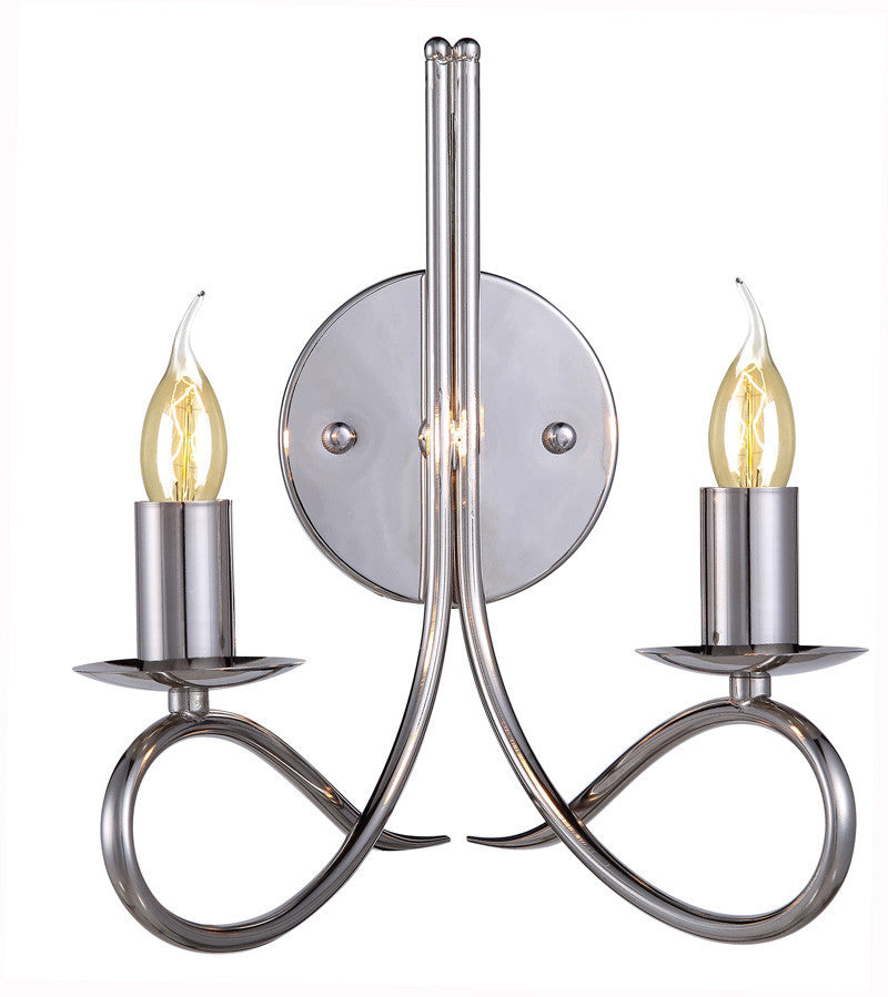 C121-1452W9PN By Elegant Lighting - Lyndon Collection Polished Nickel Finish 2 Lights Wall Sconce