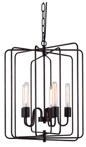 C121-1454D20DB By Elegant Lighting - Lewis Collection Dark Bronze Finish 5 Lights Pendant lamp