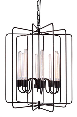 C121-1454D25DB By Elegant Lighting - Lewis Collection Dark Bronze Finish 8 Lights Pendant lamp