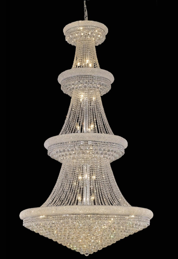 ZC121-V1800G48C/RC By Elegant Lighting Primo Collection 42 Light Chandeliers Chrome Finish