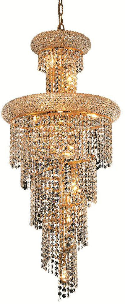 ZC121-V1800SR16G/EC By Elegant Lighting - Spiral Collection Gold Finish 10 Lights Dining Room