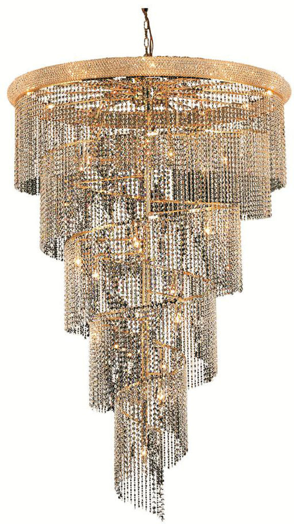 ZC121-V1801SR48G/EC By Elegant Lighting - Spiral Collection Gold Finish 29 Lights Foyer/Hallway
