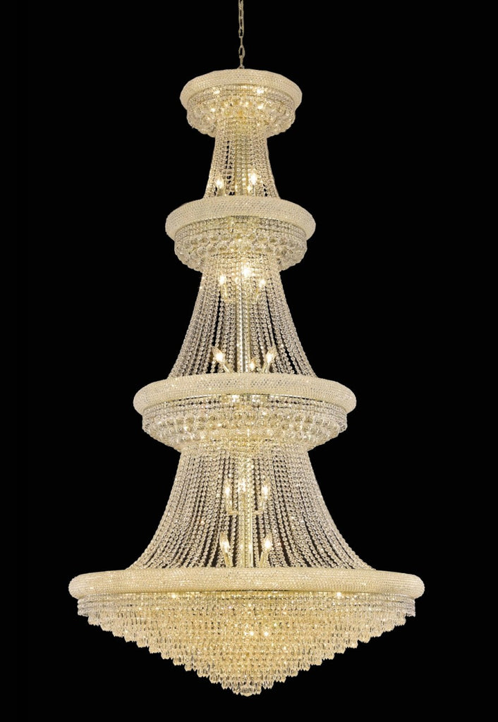 C121-1802G48G/RC By Elegant Lighting Primo Collection 42 Light Chandeliers Gold Finish