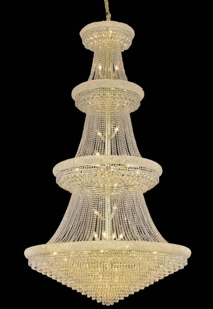 C121-1802G54G/RC By Elegant Lighting Primo Collection 48 Light Chandeliers Gold Finish